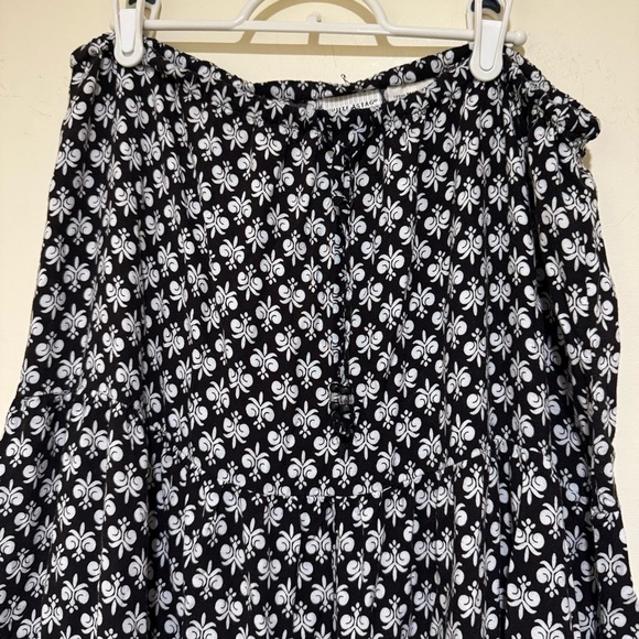 Women’s White Stag Boho Vintage Hippie Black and White Patterned Maxi Skirt 8/10 - Picture 7 of 16